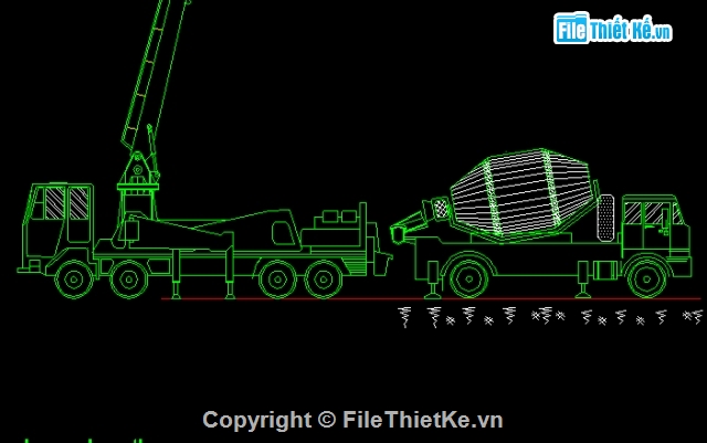 xe bơm bê tông,thư viện cad,bê tông